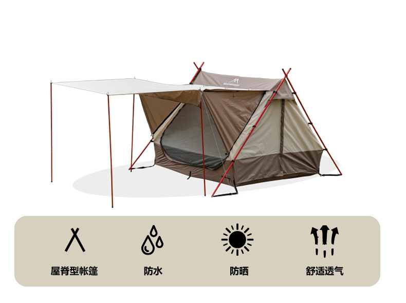Cheap Goat Tents Light Luxury Waterproof Sunscreen Breathable Roof Tent with Independent Sunshade Shelter Canopy Multi functional Chimney Hole   